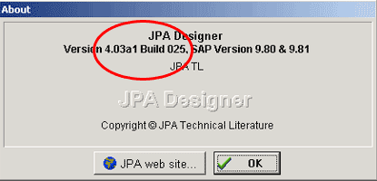JPA Designer version number